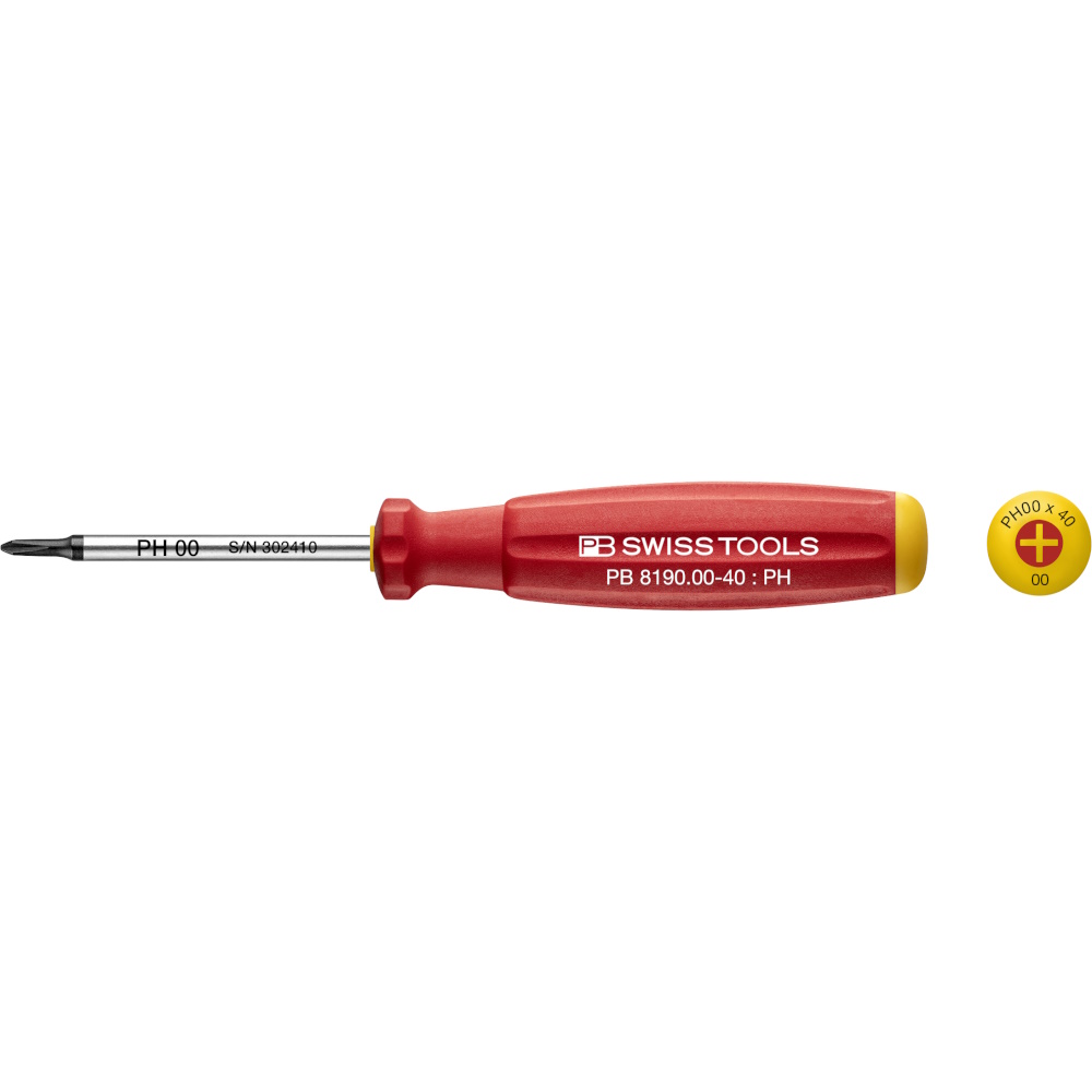 PB Swiss Tools 8190.00-40 SwissGrip screwdriver Phillips size PH00, standard