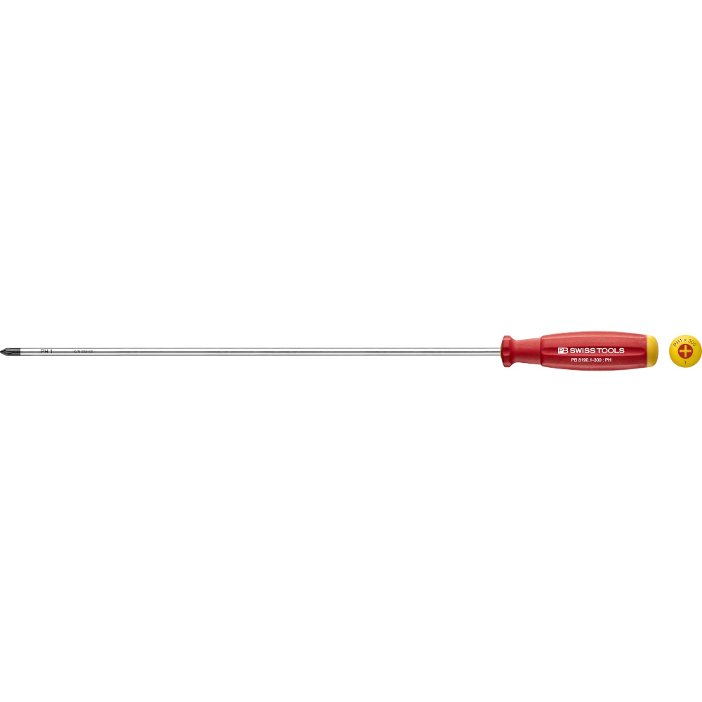 PB Swiss Tools 8190.1-300 SwissGrip screwdriver Phillips size PH1, extra long
