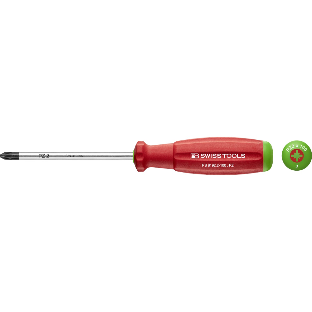 PB Swiss Tools 8192.2-100 SwissGrip screwdriver Pozidriv size PZ2, standard
