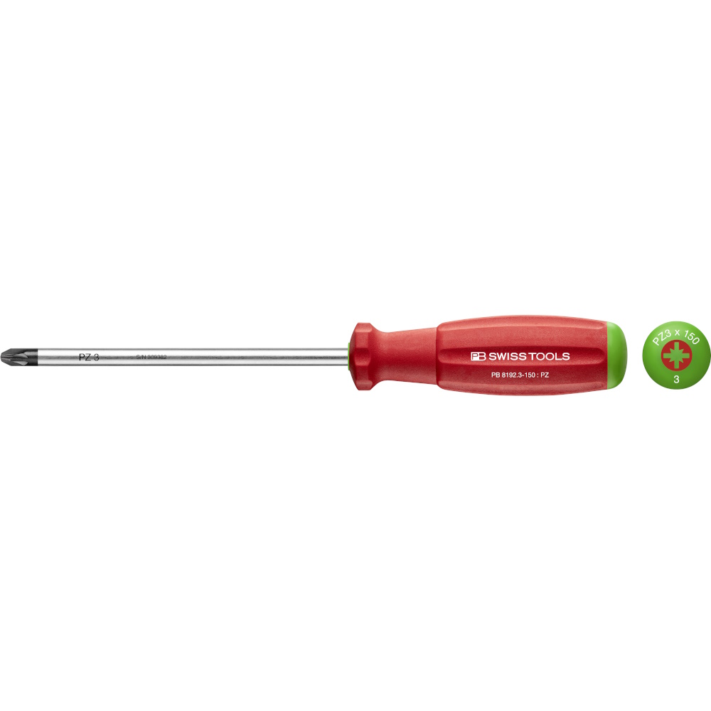 PB Swiss Tools 8192.3-150 SwissGrip screwdriver Pozidriv size PZ3, standard