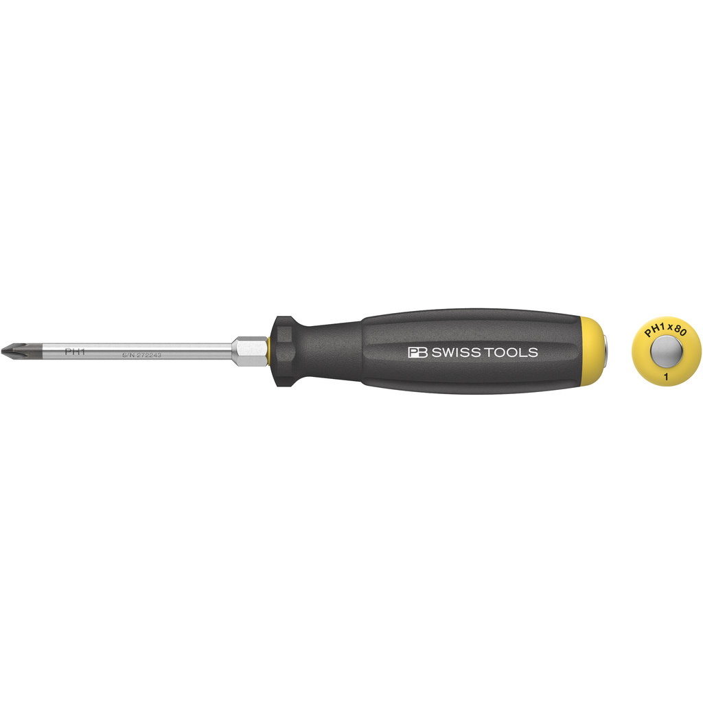 PB Swiss Tools 8193.DN 1-80 SwissGrip screwdriver with striking cap Phillips size PH1
