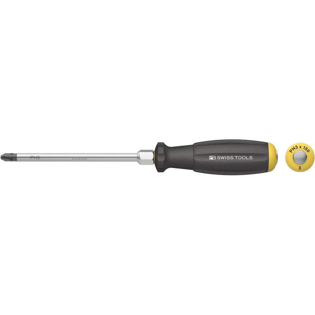 PB Swiss Tools 8193.DN 3-150 SwissGrip screwdriver with striking cap Phillips size PH3