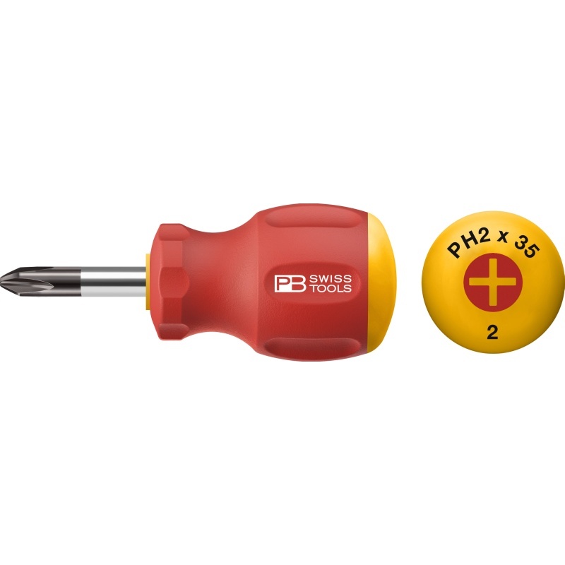 PB Swiss Tools 8195.0-25 SwissGrip stubby screwdriver, Phillips size 0