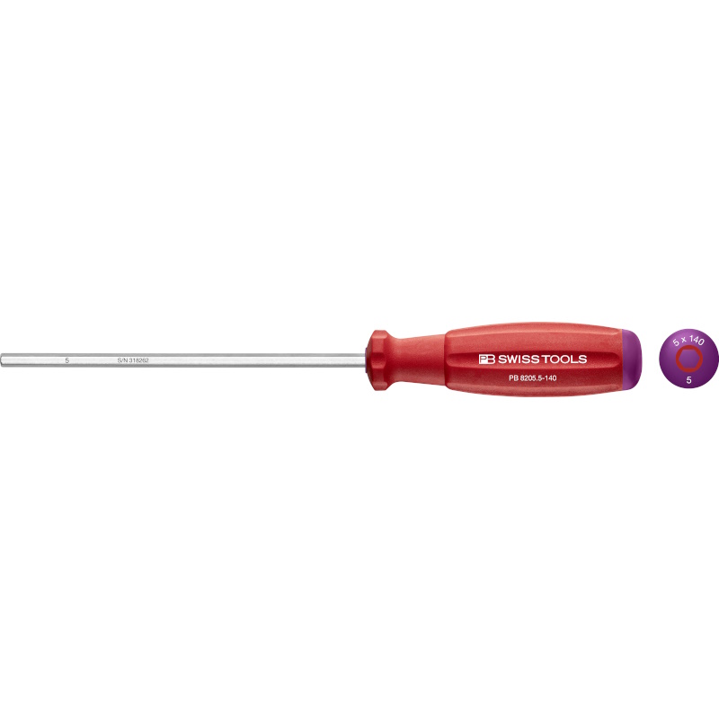 PB Swiss Tools 8205.5-140 SwissGrip screwdriver Inbus 5 mm