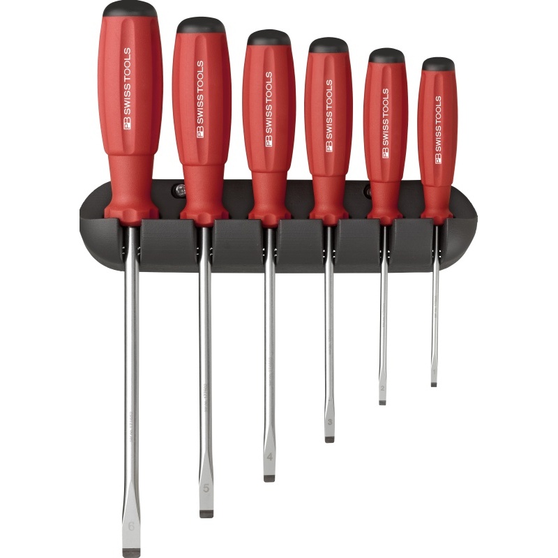 PB Swiss Tools 8240 SwissGrip screwdriverset for slotted screws in holder
