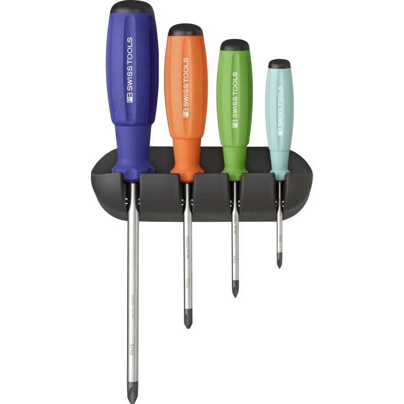 PB Swiss Tools 8242.RB SwissGrip RainBow screwdriverset for Phillips screws with holder