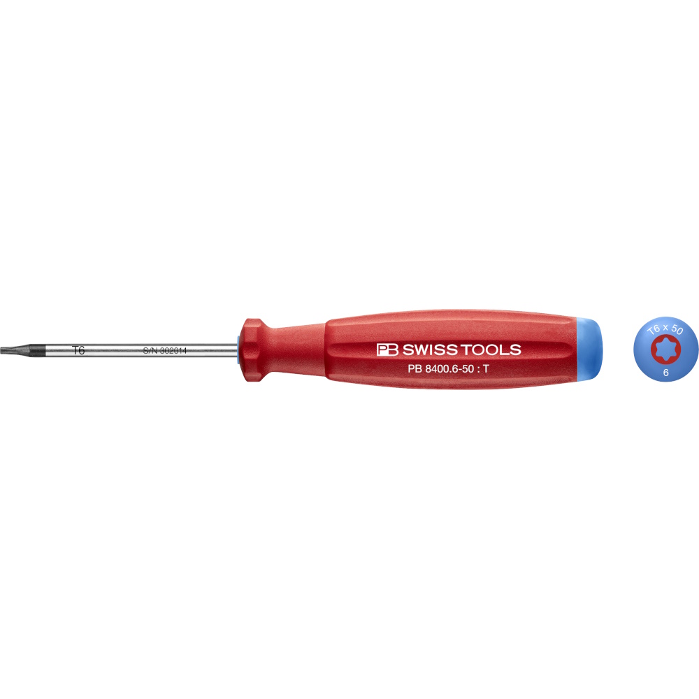PB Swiss Tools 8400.6-50 SwissGrip screwdriver Torx size T6