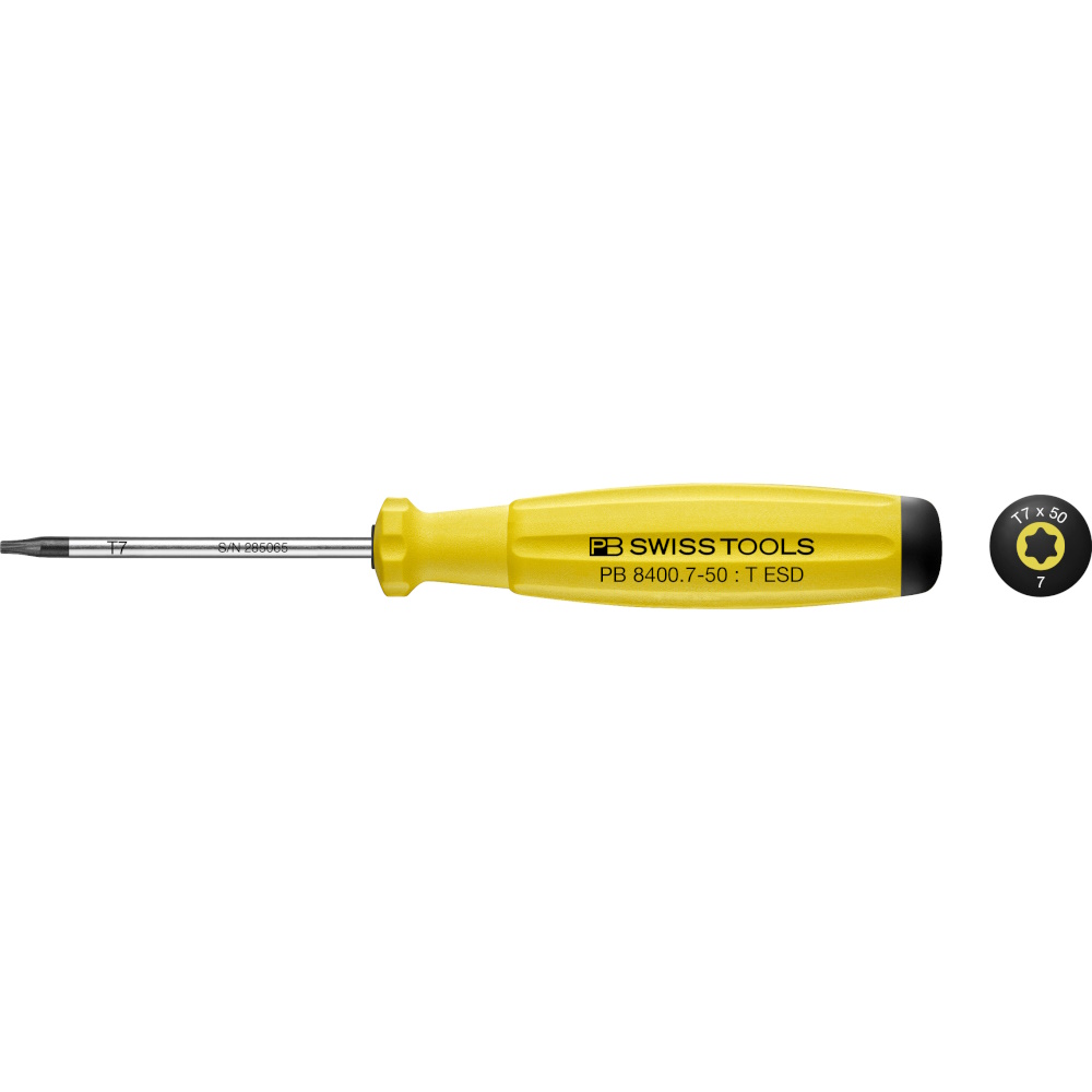 PB Swiss Tools 8400.7-50 ESD SwissGrip ESD screwdriver Torx size T7