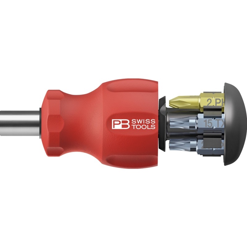 PB Swiss Tools 8453 Insider Stubby met magnetische bithouder en 6 bits, TX/PH/S