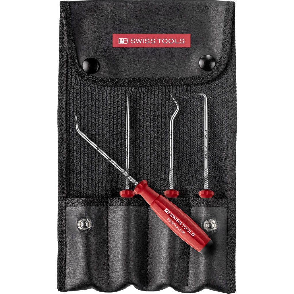 PB Swiss Tools 8681.Set Set of four SwissGrip pick tools in artificial leather case