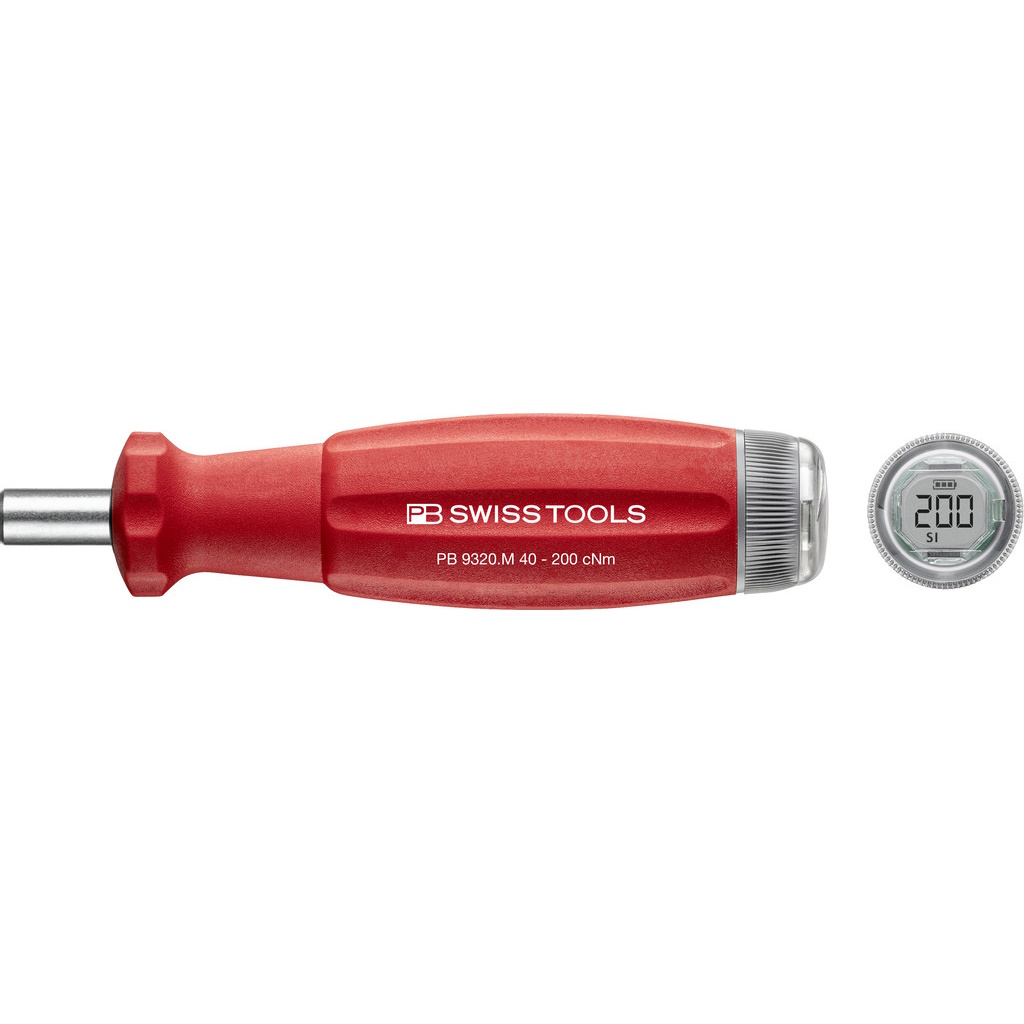 PB Swiss Tools 9320.M 40-200 CBB DigiTorque V02, torque screwdriver for 1/4" bits, 0,4-2,0 Nm