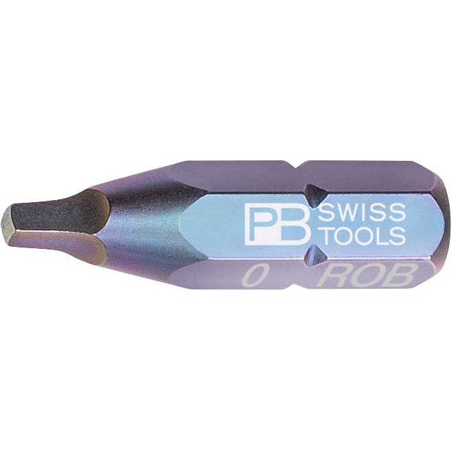 PB Swiss Tools C6.185/0 PrecisionBit vierkant (Robertson), 25 mm lang, maat #0