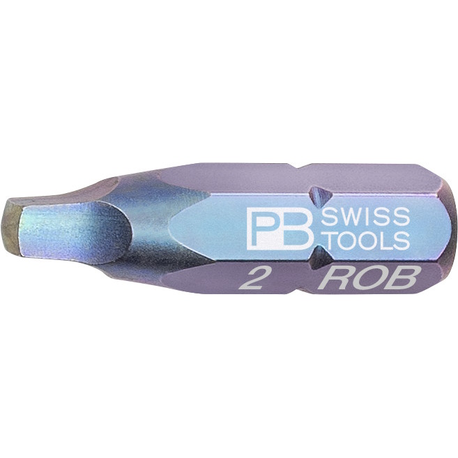 PB Swiss Tools C6.185/2 PrecisionBit Vierkant (Robertson), 25 mm lang, gre #2