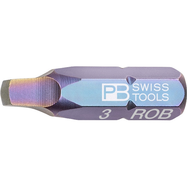 PB Swiss Tools C6.185/3 PrecisionBit Vierkant (Robertson), 25 mm lang, gre #3
