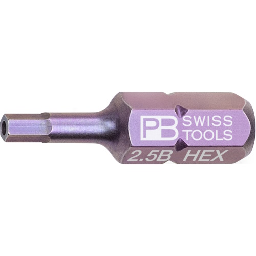 PB Swiss Tools C6.210B/2,5 PrecisionBit Inbus with bore hole, 25 mm long, size 2,5 mm