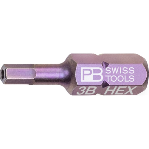 PB Swiss Tools C6.210B/3 PrecisionBit Inbus met gaatje, 25 mm lang, maat 3 mm