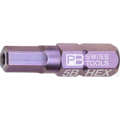 PB Swiss Tools C6.210B/5 PrecisionBit Inbus with bore hole, 25 mm long, size 5 mm