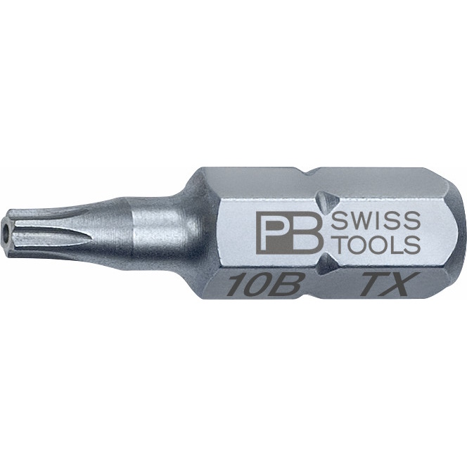 PB Swiss Tools C6.400B/10 PrecisionBit Torx with bore hole, 25 mm long, size T10