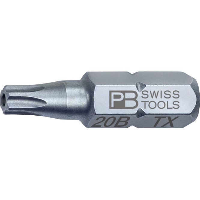 PB Swiss Tools C6.400B/20 PrecisionBit Torx mit Bohrung, 25 mm lang, gre T20