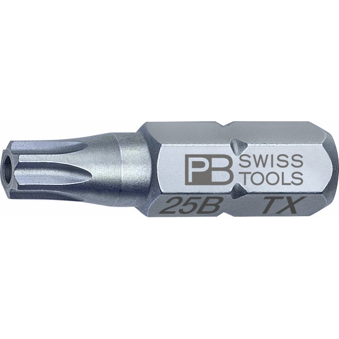 PB Swiss Tools C6.400B/25 PrecisionBit Torx met gaatje, 25 mm lang, maat T25