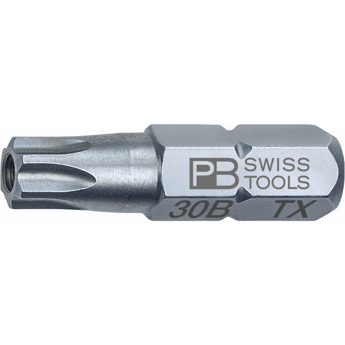 PB Swiss Tools C6.400B/30 PrecisionBit Torx mit Bohrung, 25 mm lang, gre T30