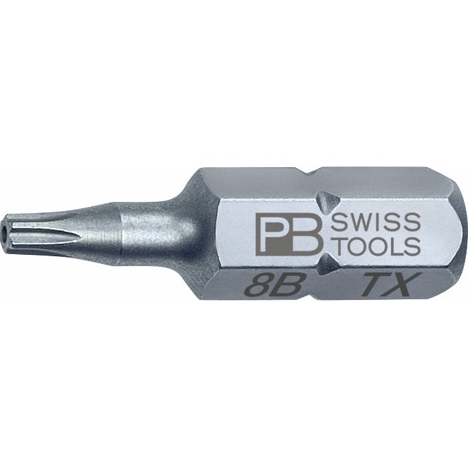 PB Swiss Tools C6.400B/8 PrecisionBit Torx met gaatje, 25 mm lang, maat T8