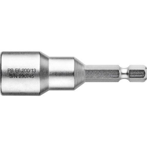 PB Swiss Tools E6.200/13 Socket wrench bit, 60 mm long, size 13 mm