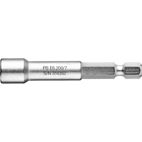 PB Swiss Tools E6.200/7 Socket wrench bit, 60 mm long, size 7 mm