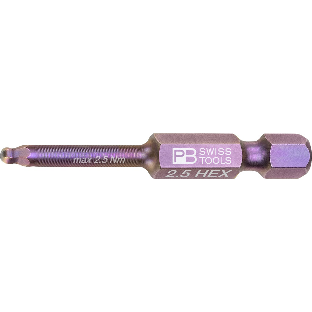 PB Swiss Tools E6.212/2,5 PrecisionBit Inbus with ball-end, 50 mm long, size 2,5 mm