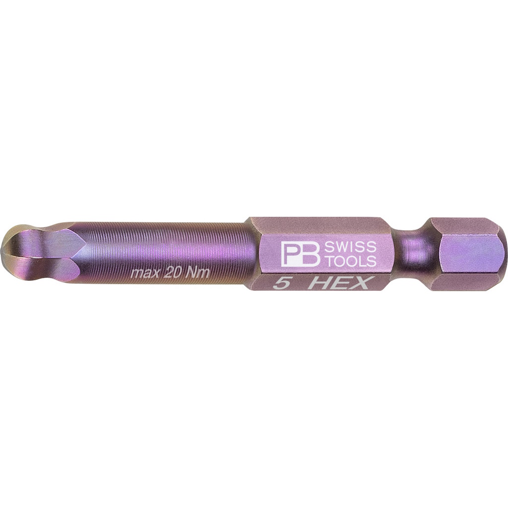 PB Swiss Tools E6.212/5 PrecisionBit Inbus with ball-end, 50 mm long, size 5 mm