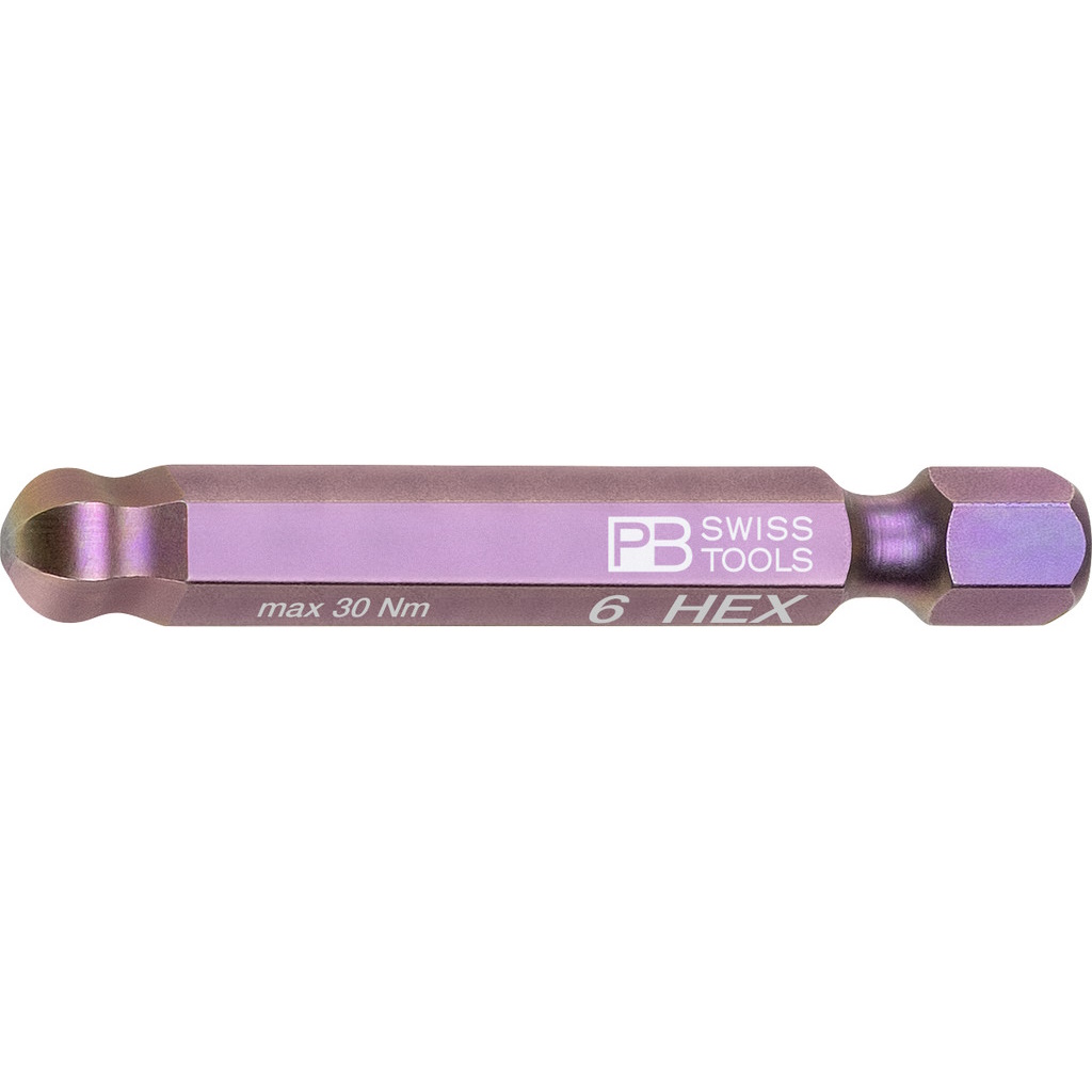 PB Swiss Tools E6.212/6 PrecisionBit Inbus with ball-end, 50 mm long, size 6 mm