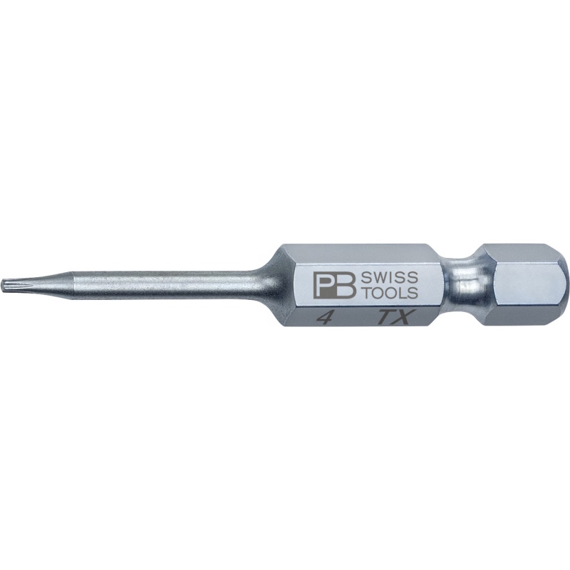 PB Swiss Tools E6.400/4 PrecisionBit fr Torx Schrauben, 50 mm, Gre T4