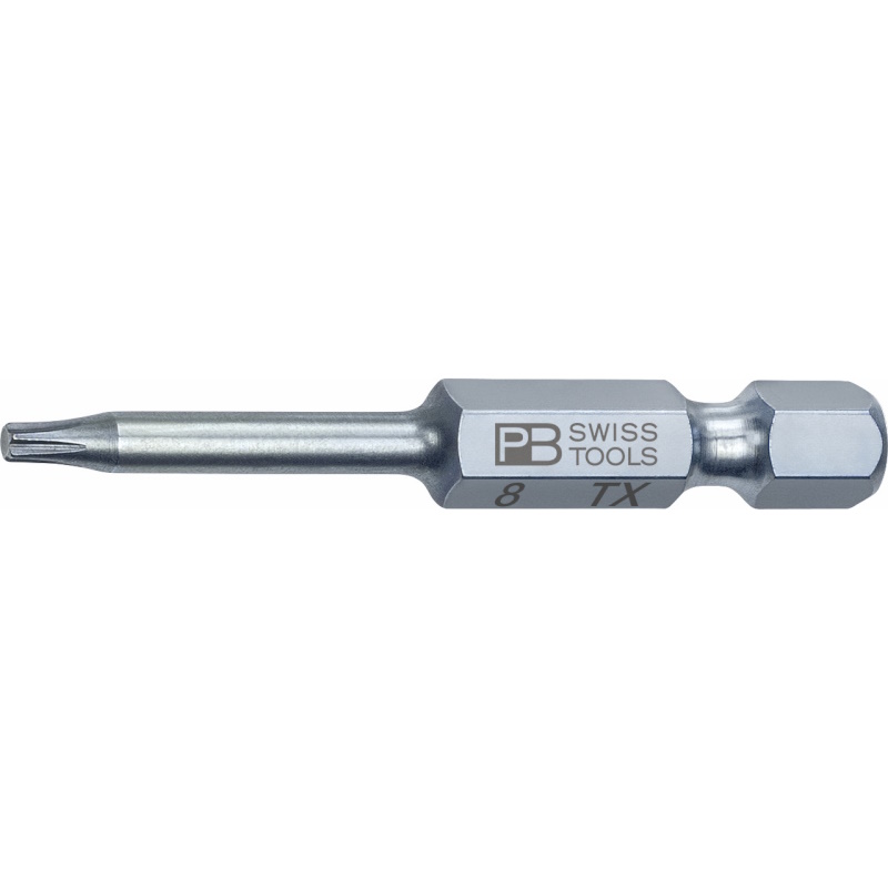 PB Swiss Tools E6.400/8 PrecisionBit fr Torx Schrauben, 50 mm, Gre T8