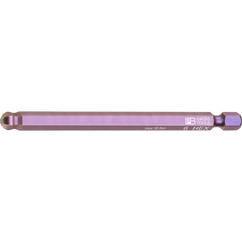 PB Swiss Tools E6L.212/6 PrecisionBit Inbus with ball-end, 95 mm long, size 6 mm