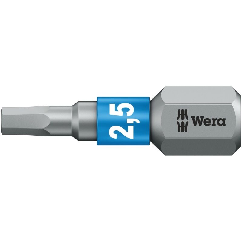Wera 840/1 BTZ 2,5 Bit serie 1, BiTorsion, Inbus Hex-Plus, 25 mm lang, maat 2,5 mm
