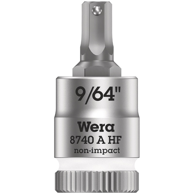 Wera 8740 A HF 9/64 Zyklop bit socket with 1/4" drive with holding function, Inbus 9/64"