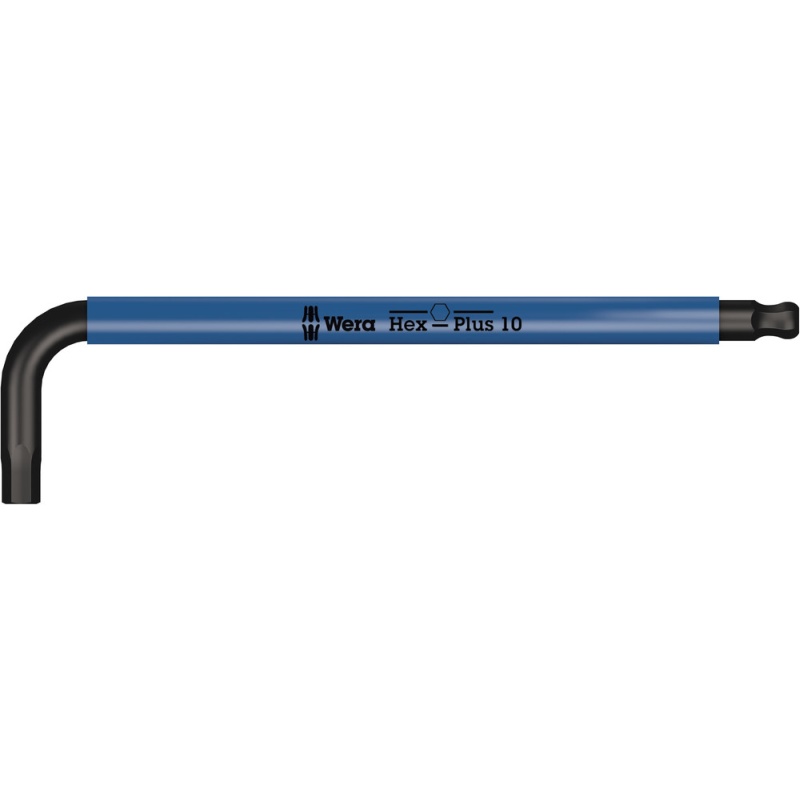 Wera 950 SPKL MC 10x224 L-key plastic coated grip Hex-Plus with ball-end 10 mm blue